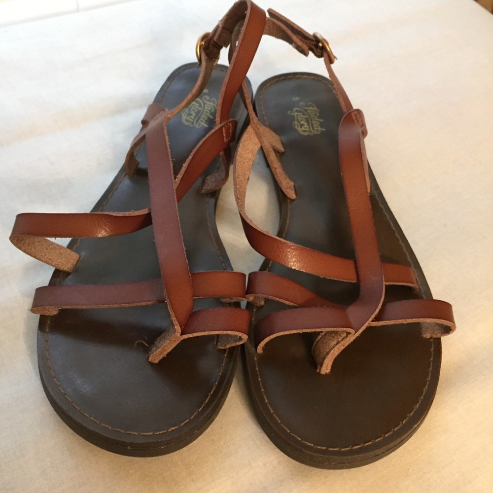 Faded Glory Brown Leather Sandals